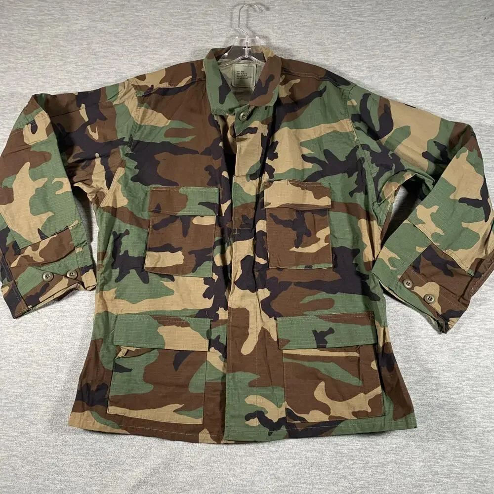 Vintage Golden Manufacturing Co Jacket Mens Large Short Woodland Camo BDU Combat